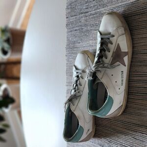 Golden Goose White and Gray Sneakers